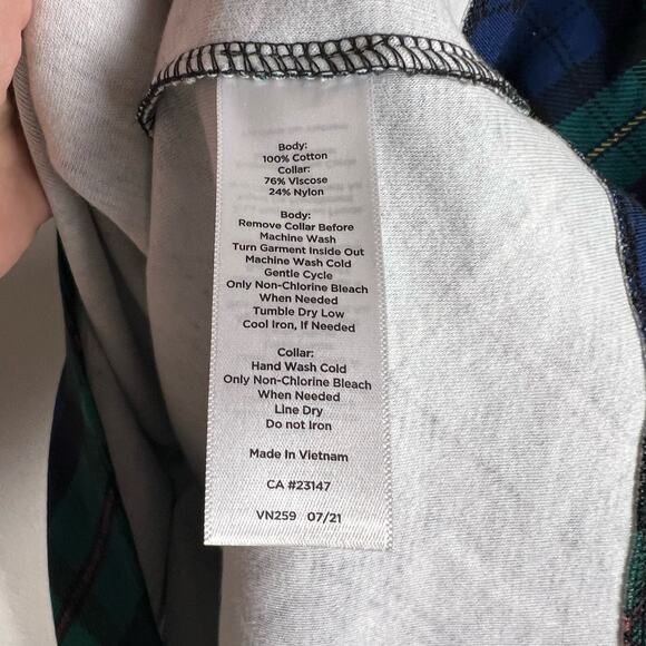 Talbots Black Watch Tartan Plaid A-Line Collared Shift Dress Size M - Picture 10 of 11